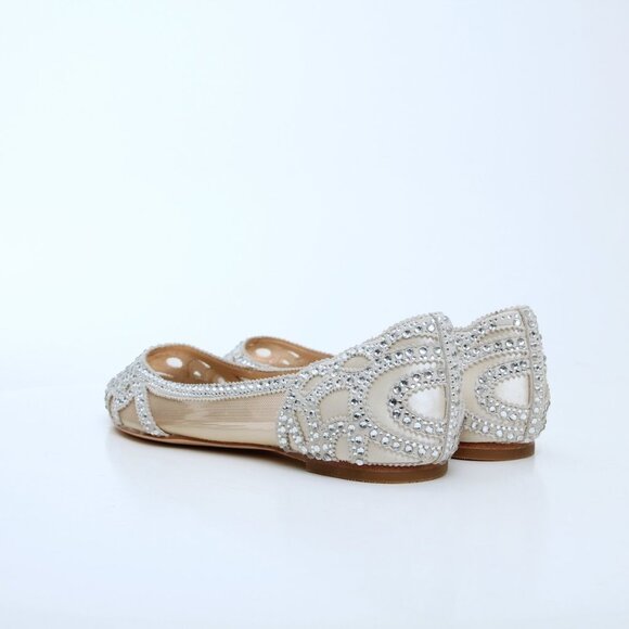 NIB Badgley Mischka Gigi Crystal Embellished Pointed Toe Flats - Picture 15 of 15